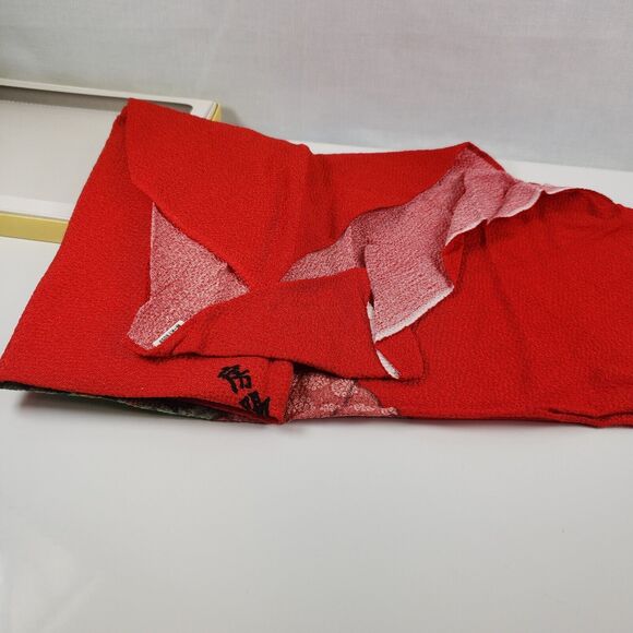 Vintage 1950's Hishikawa Moronobu Japanese Geisha Art Scarf Red Rayon Scarf - Picture 6 of 13